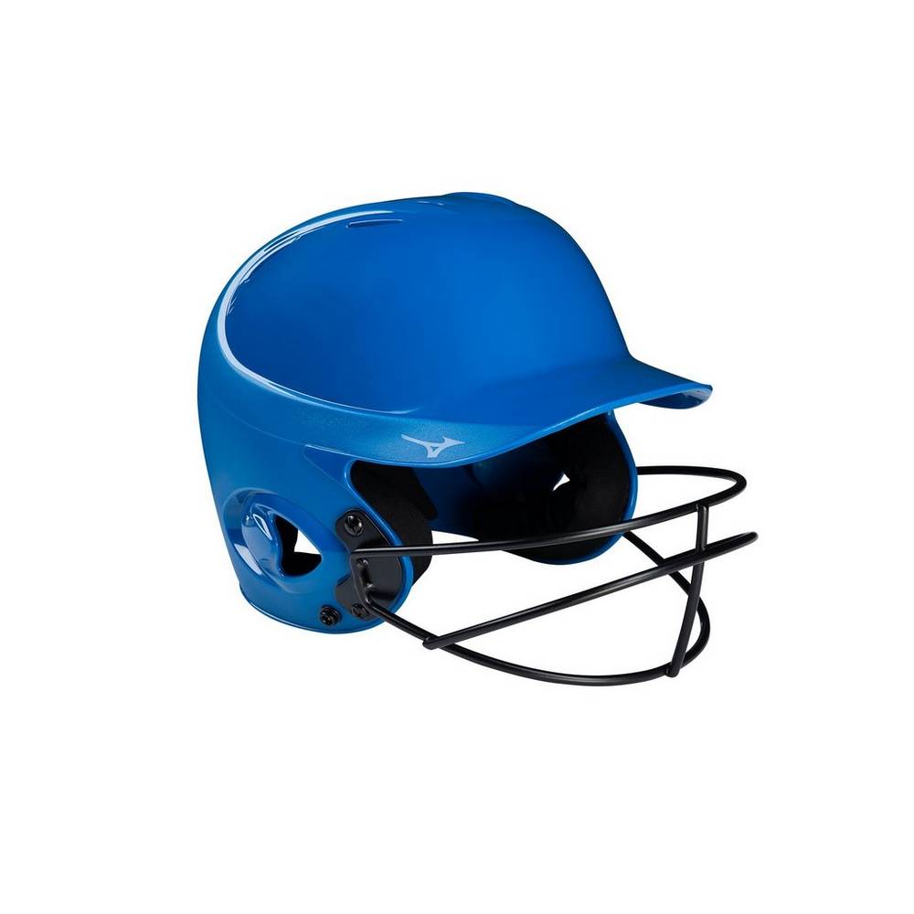 Casco Mizuno MVP Series Solid Batting Helmet with Fastpitch Softball Mask Para Mujer Azul Rey 045327